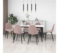 Lot de 6 chaise vidaxl en plastique non pliable H. 83 cm interieur rose rose G