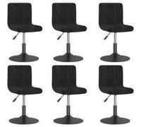 Vidaxl Chaises Pivotantes À Manger Lot De 6 Noir Velours Noir