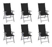 Lot de 6 chaise vidaxl exterieur non pliable en acacia H. 111 cm gris gris G