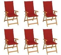 Lot de 6 chaise vidaxl H. 100 cm pliable en bois massif exterieur bois G