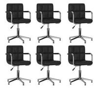 Lot de 6 chaise vidaxl H. 74.5 cm non pliable en plastique interieur noir noir G