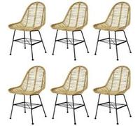 vidaXL Chaise de salle à manger Rotin naturel Lot de 6