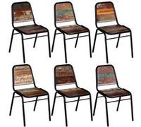 Lot de 6 chaise vidaxl interieur non pliable H. 89 cm en bois Multicolore G