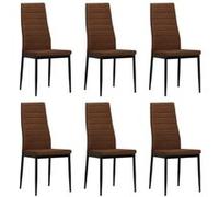 Lot de 6 chaise vidaxl interieur non pliable H. 96 cm en plastique marron Brun G