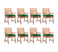 Lot de 6 Chaises à Manger d'Extérieur avec Coussins Siège Acacia Massif vidaXL