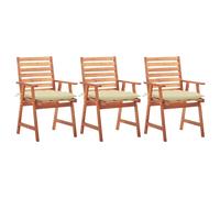 Lot de 6 Chaises à Manger d'Extérieur avec Coussins Siège Acacia Massif vidaXL