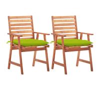 Vidaxl Chaises À Dîner D'extérieur 6 Pcs Avec Coussins Acacia Massif