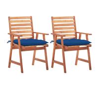 Lot de 6 Chaises à Manger d'Extérieur avec Coussins Siège Acacia Massif vidaXL