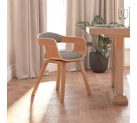 Vidaxl Chaise De Salle À Manger Taupe Bois Courbé Et Tissu Multicolore