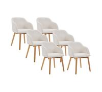 Vente-unique - Chaises scandinaves Lot de 6 - Créme - Jelisa