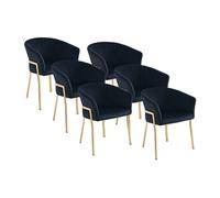 Lot de 6 chaises avec accoudoirs en velours et métal doré - Noir - ZAOVA de Pascal MORABITO