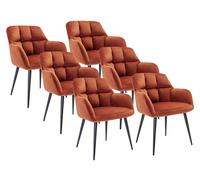 Lot de 6 chaises avec accoudoirs en velours et métal - Terracotta - PEGA de PASCAL MORABITO