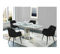 Lot de 6 chaises avec accoudoirs - Velours et métal - Noir - PEGA de PASCAL MORABITO