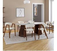 Lot de 6 chaises bouclette avec accoudoirs