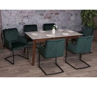 Lot De 6 Chaises Cantilever Hwc-N60, Chaise De Salle À Manger, Chaise De Cuisine, Tissu/Textile Öko-Tex Mvg Vert Vert