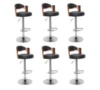 Lot de 6 Chaises de Bar "Wilson" 90-110cm Noir & Marron