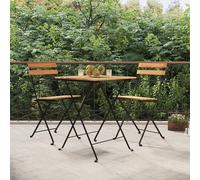 Lot de 6 Chaises de Bistrot Pliantes Sièges Bois de Teck Solide Acier vidaXL