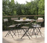 Chaises de bistrot pliantes lot de 6 Gris Résine tressée acier
