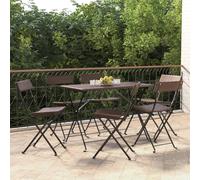 Lot de 6 Chaises de Bistrot Pliantes Sièges Gris Résine Tressée Acier vidaXL