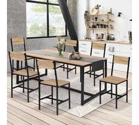 IDMARKET Lot de 6 chaises de cuisine DETROIT design industriel