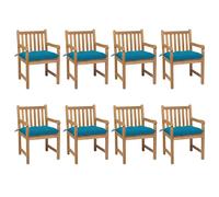 Lot de 6 Chaises de Jardin avec Coussins Siège Blanc Crème Teck Solide vidaXL