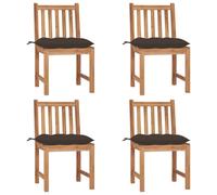 Lot de 6 Chaises de Jardin avec Coussins Siège Bois de Teck Massif vidaXL