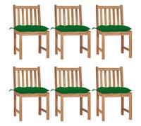 Tuinstoelen 2 st met kussens massief teakhout3062936