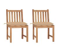 Lot de 6 Chaises de Jardin avec Coussins Siège Bois de Teck Massif vidaXL
