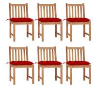 Vidaxl Chaises De Jardin 8 Pcs Avec Coussins Bois De Teck Massif