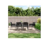 Chaises de jardin et coussins lot de 2 noir 54x60,5x83,5 cm vidaXL