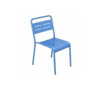Bergame lot de 6 chaises de jardin empilables bleues