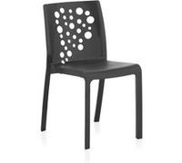 PEGANE Lot de 6 chaises de Jardin empilables en résine Coloris Anthracite - Longueur 48 x Profondeur 54 x Hauteur 81 cm