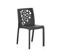PEGANE Lot de 6 chaises de Jardin empilables en résine Coloris Anthracite - Longueur 48 x Profondeur 54 x Hauteur 81 cm