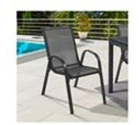IDMarket - Lot de 6 chaises de Jardin LYMA métal et textilène empilables Gris Anthracite