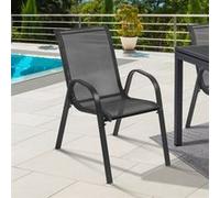 Lot de 6 chaises de jardin empilables LYMA métal en gris anthracite gris G