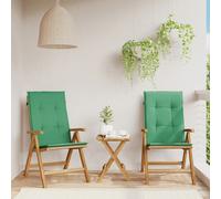 Vidaxl Chaises De Jardin Inclinables 2pcs Et Coussins Bois Massif Teck