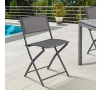 IDMarket - Lot de 6 chaises de Jardin Pliantes Bastia métal et textilène Gris Anthracite