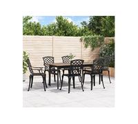 Vidaxl Chaises De Jardin Lot De 6 Fonte D'aluminium Noir