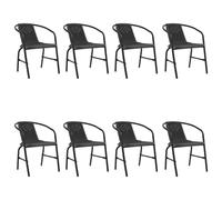 Lot de 6 Chaises de Jardin Sièges Patio Rotin Plastique et Acier 110 kg vidaXL