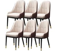 Lot de 6 chaises de Salle à Manger au Design Moderne, élégantes et en Similicuir avec Pieds en métal, idéales pour la Maison, Le Commerce ou Les Restaurants. Confortables et adaptées à Tous