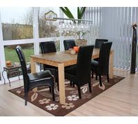 lot de 6 chaises de salle à manger Chaise de cuisine Chaise Latina, CUIR ~ noir, pieds foncés