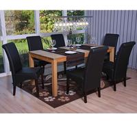 lot de 6 chaises de salle à manger Chaise de cuisine Chaise M37 ~ similicuir mat, noir, pieds foncés