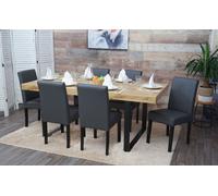 Lot De 6 Chaises De Salle À Manger Chaise De Cuisine Littau Similicuir, Gris Mat, Pieds Foncés Multicolore