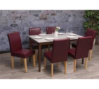Lot De 6 Chaises De Séjour Littau Simili-Cuir, Rouge, Pieds Clairs Multicolore