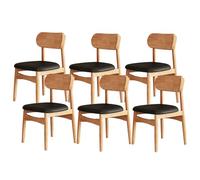 Lot de 6 chaises de salle à manger en bois massif avec dossier en mousse HighDe - Design monobloc idéal pour la cuisine, le restaurant et l'hôtel UseLog + H noir
