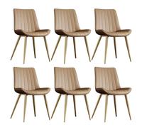 Lot de 6 chaises de salle à manger en cuir synthétique avec pieds en métal modernes pour cuisine et salon, bar