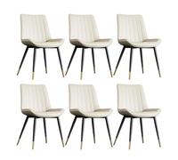 Lot de 6 chaises de salle à manger en cuir synthétique avec pieds en métal pour cuisine, salon, bar