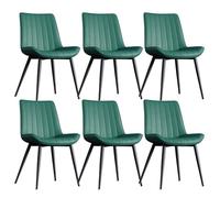 Lot de 6 chaises de salle à manger en cuir synthétique avec pieds en métal pour cuisine, salon, salon et bar - Meuble moderne élégant et durable