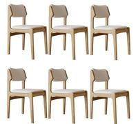 Lot de 6 chaises de salle à manger ergonomiques modernes du milieu du siècle, rembourrées en cuir synthétique résistant aux rayures, cadre en bois de chêne pour la décoration de la cuisine e