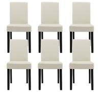 Lot de 6 chaises de salle à manger Hamburg similicuir crème EN.CASA